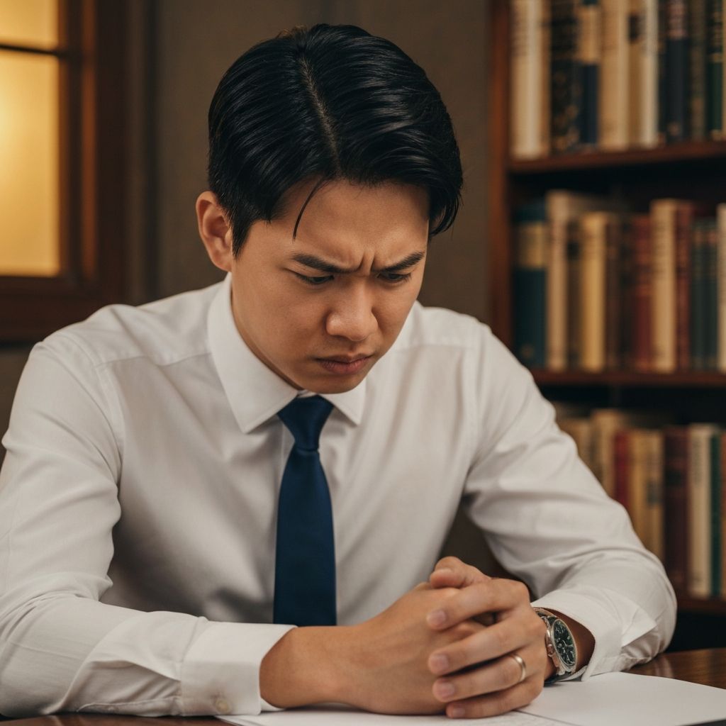 Person stressed about writing speech